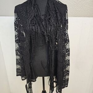 WOMENS SEXY SEE THROUGH LACE BLACK ROBE XXL WHIMSIGOTH F0095